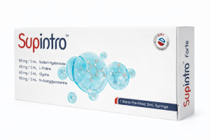 Supintro forte GGP Technology injection as intra articular implant gel Viscosupplementation for osteoarthritis By Erc biotechnology Gentek Pharma in Pakistan Hyaluronic acid - glycine - L-proline , n-acetyl glucosamine